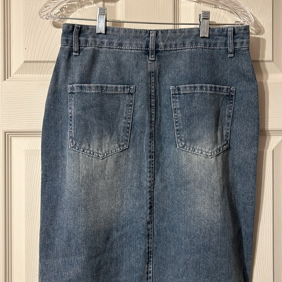 NWT Happily Grey Denim Jean Maxi Skirt 5 - Picture 6 of 6